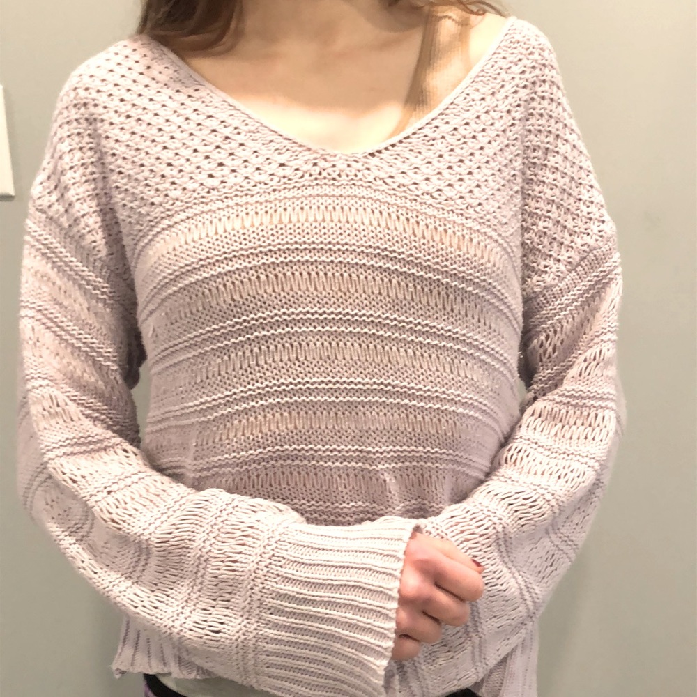 A lilac purple knitted sweater